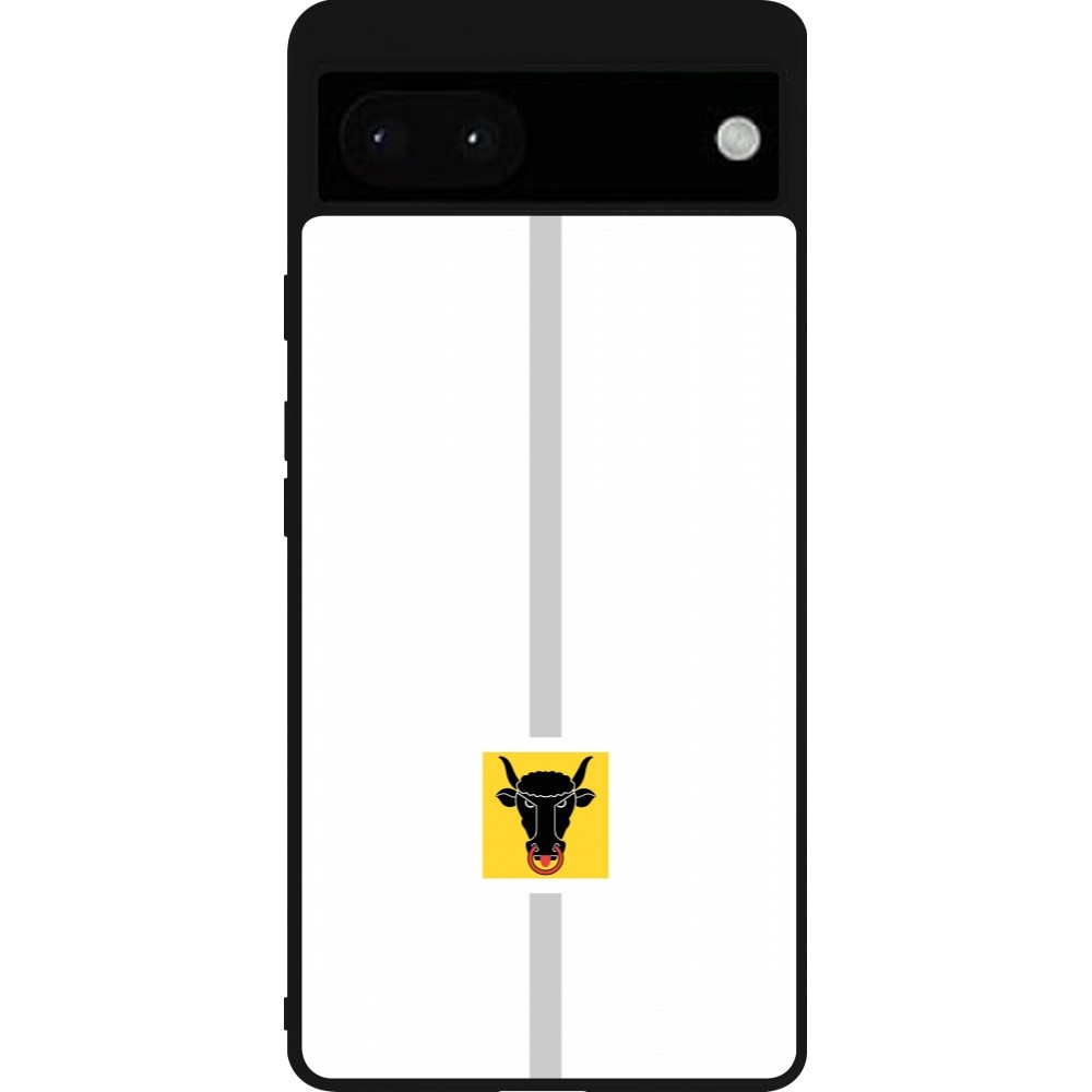 Google Pixel 6a Case Hülle - Silikon schwarz Kanton UR weiss