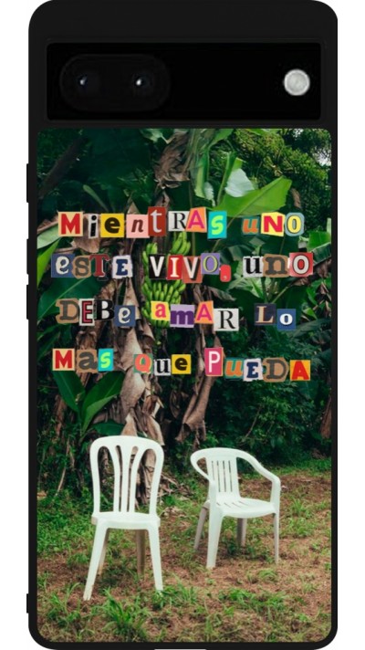 Google Pixel 6a Case Hülle - Silikon schwarz Chairs DTMF