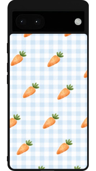 Coque Google Pixel 6a - Silicone rigide noir Easter 2026 Pattern carrots