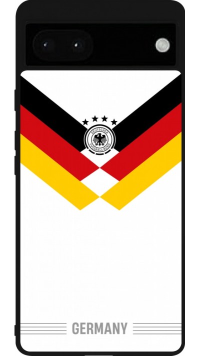 Coque Google Pixel 6a - Silicone rigide noir Maillot de football Allemagne 2026 personnalisable
