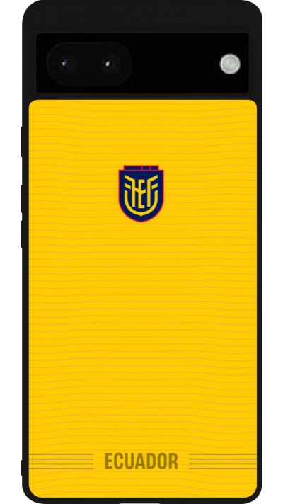 Coque Google Pixel 6a - Silicone rigide noir Maillot de football E?quateur 2026 personnalisable