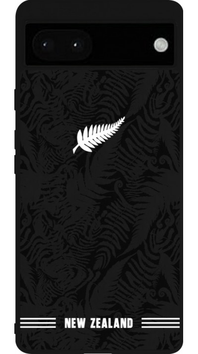 Coque Google Pixel 6a - Silicone rigide noir Maillot de football Nouvelle-Zélande 2026 personnalisable