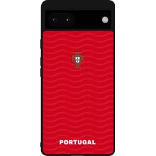 Coque Google Pixel 6a - Silicone rigide noir Maillot de football Portugal 2026 personnalisable