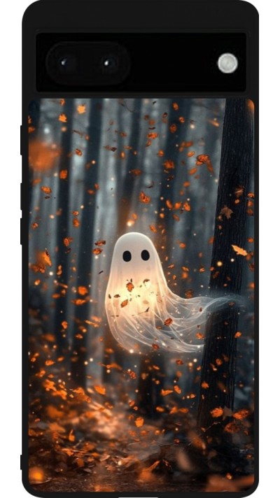 Google Pixel 6a Case Hülle - Silikon schwarz Halloween 2025 Ghost in the forest