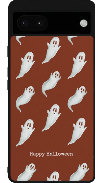 Google Pixel 6a Case Hülle - Silikon schwarz Halloween 2025 Pattern of ghosts