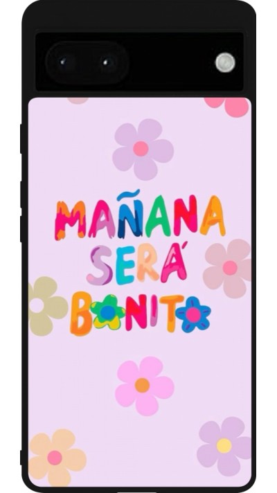 Google Pixel 6a Case Hülle - Silikon schwarz Karol G Manana sera bonito