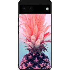 Google Pixel 6a Case Hülle - Silikon schwarz Purple Pink Pineapple