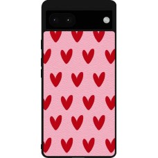 Google Pixel 6a Case Hülle - Silikon schwarz Saint Valentines Day 26 Pattern heart