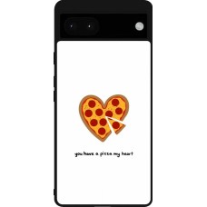 Google Pixel 6a Case Hülle - Silikon schwarz Saint Valentines Day 26 You have my pizza heart