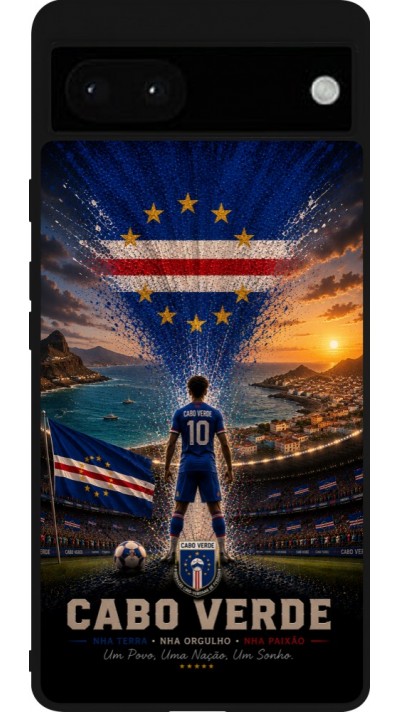 Coque Google Pixel 6a - Silicone rigide noir Football Cap-Vert splash 2026