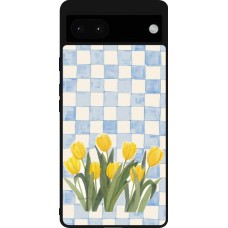 Google Pixel 6a Case Hülle - Silikon schwarz Blue vichy tulips Spring 2026