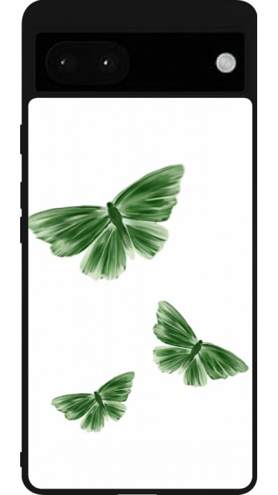 Google Pixel 6a Case Hülle - Silikon schwarz Butterflies Spring 2026