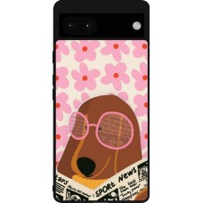 Google Pixel 6a Case Hülle - Silikon schwarz Dog with newspaper Spring 2026