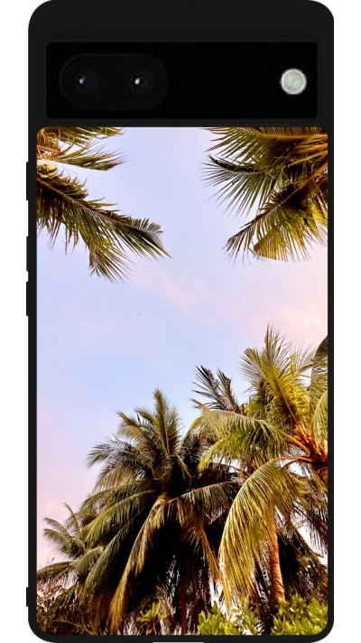 Google Pixel 6a Case Hülle - Silikon schwarz Summer 2023 palm tree vibe