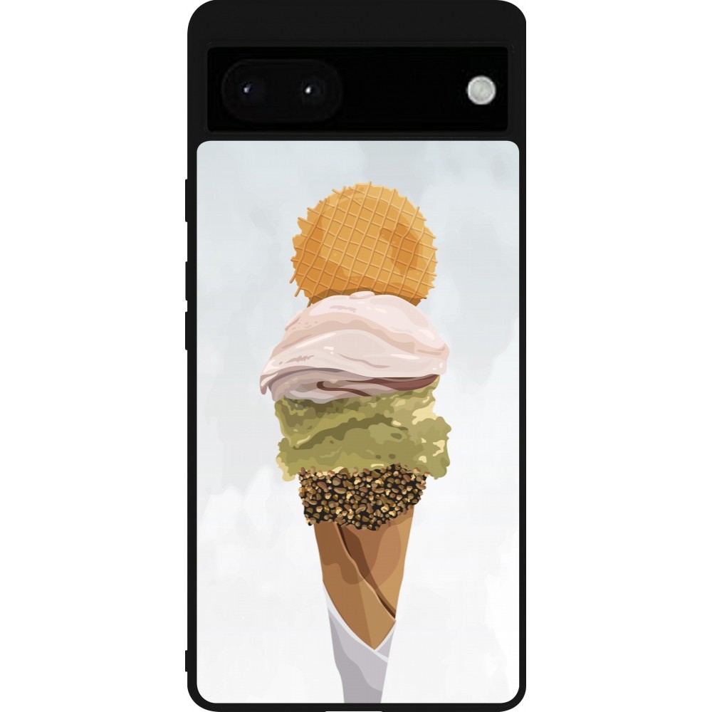 Coque Google Pixel 6a - Silicone rigide noir Summer 2025 Cornet