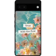 Coque Google Pixel 6a - Silicone rigide noir Summer 2025 Grow with the flow