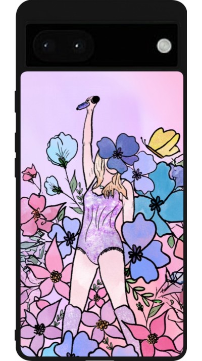 Google Pixel 6a Case Hülle - Silikon schwarz Taylor Swift Sketch - Pink