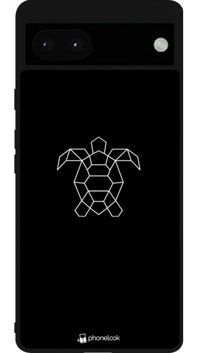 Google Pixel 6a Case Hülle - Silikon schwarz Turtles lines on black