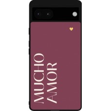 Google Pixel 6a Case Hülle - Silikon schwarz Valentine 2024 mucho amor rosado