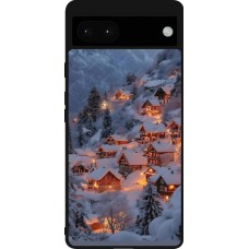 Google Pixel 6a Case Hülle - Silikon schwarz Winter 25 Winter snowy village