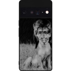 Google Pixel 6 Pro Case Hülle - Silikon schwarz Angry lions