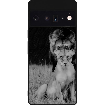 Google Pixel 6 Pro Case Hülle - Silikon schwarz Angry lions