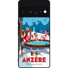 Google Pixel 6 Pro Case Hülle - Silikon schwarz Anzère Mountain Jacuzzi