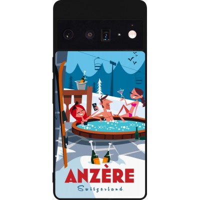 Google Pixel 6 Pro Case Hülle - Silikon schwarz Anzère Mountain Jacuzzi