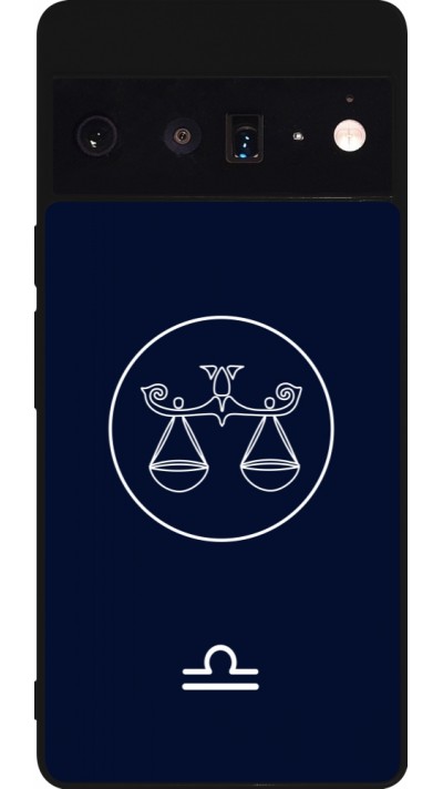 Google Pixel 6 Pro Case Hülle - Silikon schwarz Astrologie Waage