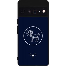 Google Pixel 6 Pro Case Hülle - Silikon schwarz Astrologie Widder