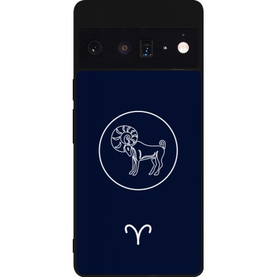 Google Pixel 6 Pro Case Hülle - Silikon schwarz Astrologie Widder