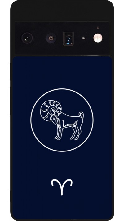 Google Pixel 6 Pro Case Hülle - Silikon schwarz Astrologie Widder