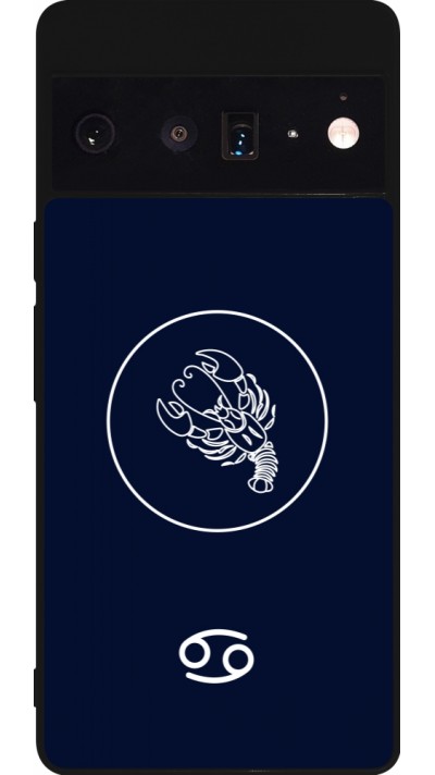 Google Pixel 6 Pro Case Hülle - Silikon schwarz Astrologie Krebs