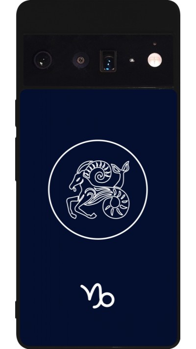 Google Pixel 6 Pro Case Hülle - Silikon schwarz Astrologie Steinbock