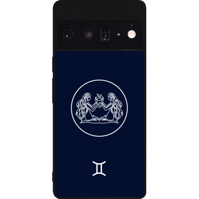 Google Pixel 6 Pro Case Hülle - Silikon schwarz Astrologie Zwillinge