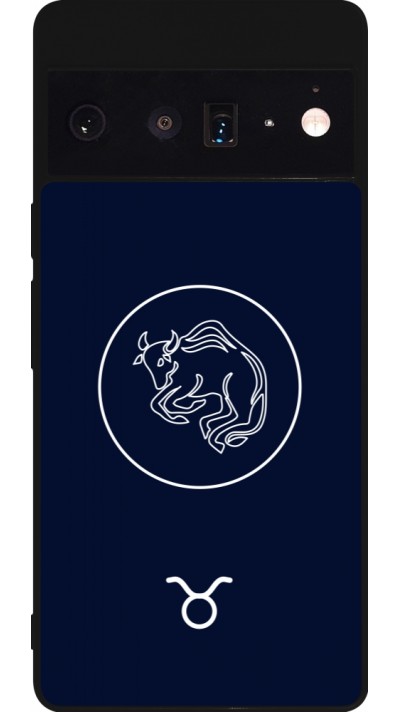 Google Pixel 6 Pro Case Hülle - Silikon schwarz Astrologie Stier