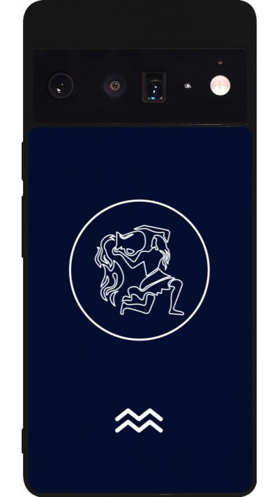Google Pixel 6 Pro Case Hülle - Silikon schwarz Astrologie Wassermann