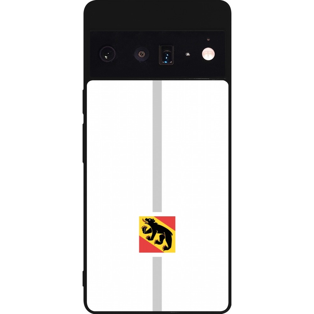 Google Pixel 6 Pro Case Hülle - Silikon schwarz Kanton BE weiss