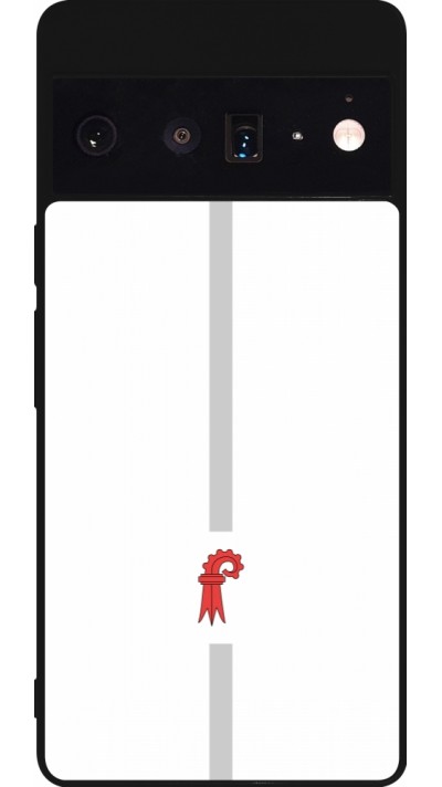 Google Pixel 6 Pro Case Hülle - Silikon schwarz Kanton BL weiss