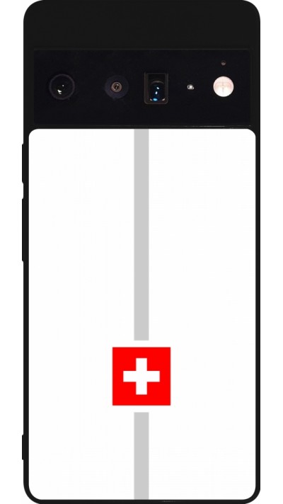 Google Pixel 6 Pro Case Hülle - Silikon schwarz Kanton CH weiss