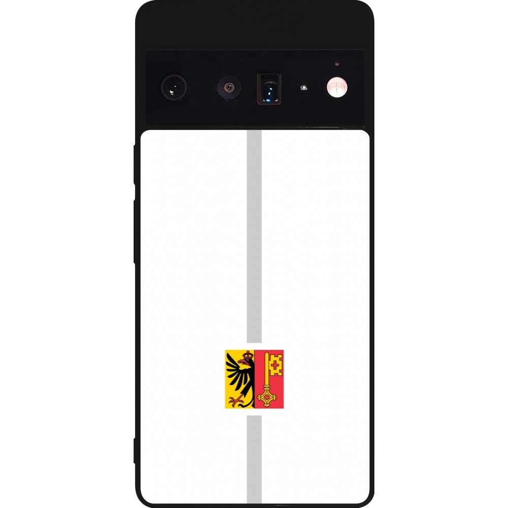 Google Pixel 6 Pro Case Hülle - Silikon schwarz Kanton GE weiss