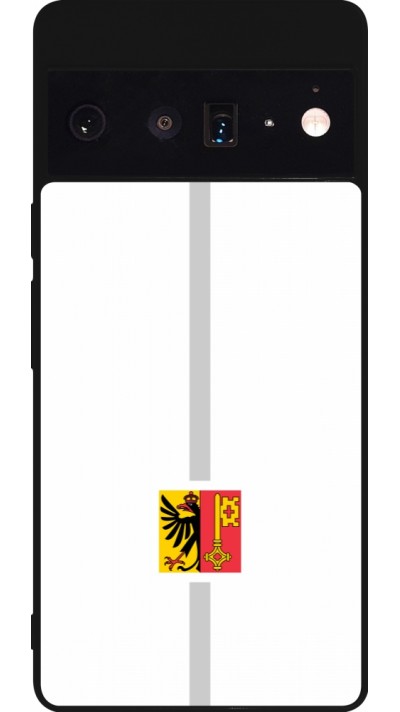 Google Pixel 6 Pro Case Hülle - Silikon schwarz Kanton GE weiss
