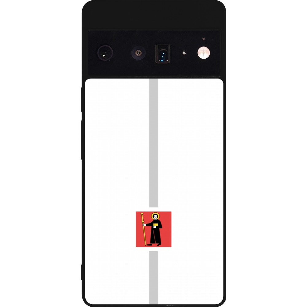 Google Pixel 6 Pro Case Hülle - Silikon schwarz Kanton GL weiss