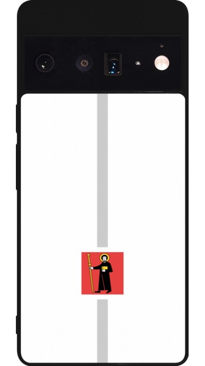 Google Pixel 6 Pro Case Hülle - Silikon schwarz Kanton GL weiss