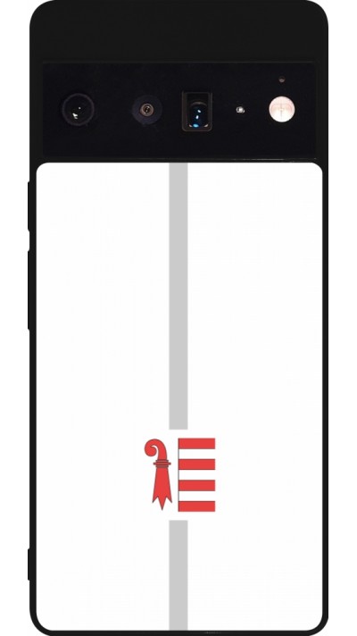 Google Pixel 6 Pro Case Hülle - Silikon schwarz Kanton JU weiss