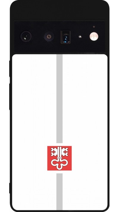 Google Pixel 6 Pro Case Hülle - Silikon schwarz Kanton NW weiss
