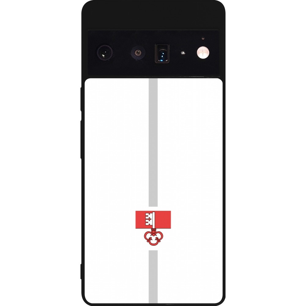 Google Pixel 6 Pro Case Hülle - Silikon schwarz Kanton OW weiss