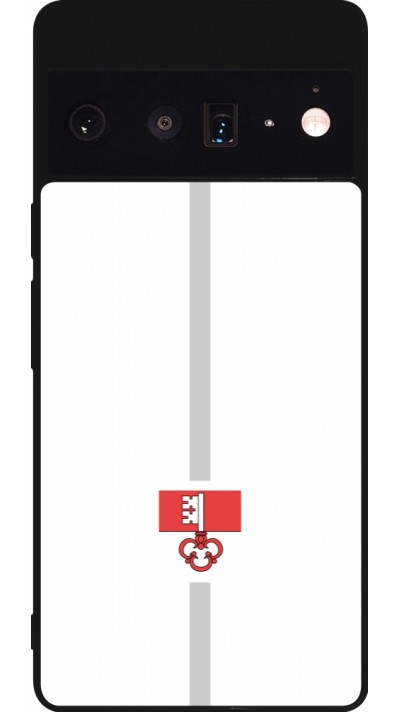 Google Pixel 6 Pro Case Hülle - Silikon schwarz Kanton OW weiss