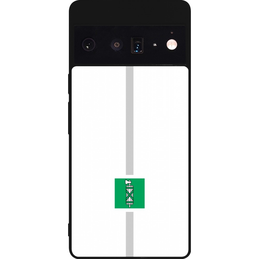Google Pixel 6 Pro Case Hülle - Silikon schwarz Kanton SG weiss