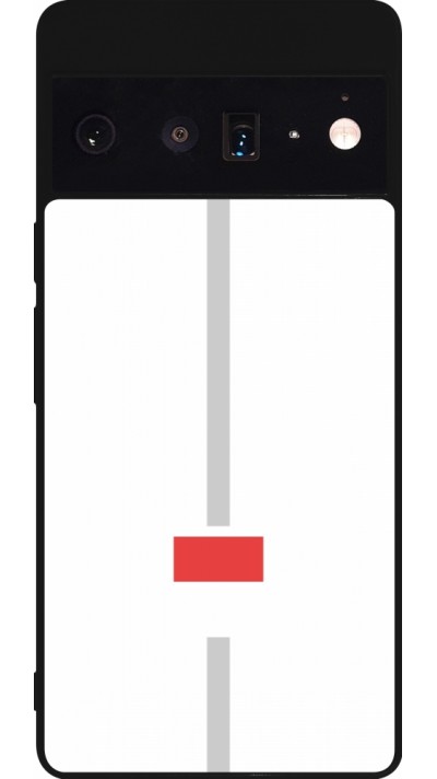 Google Pixel 6 Pro Case Hülle - Silikon schwarz Kanton SO weiss